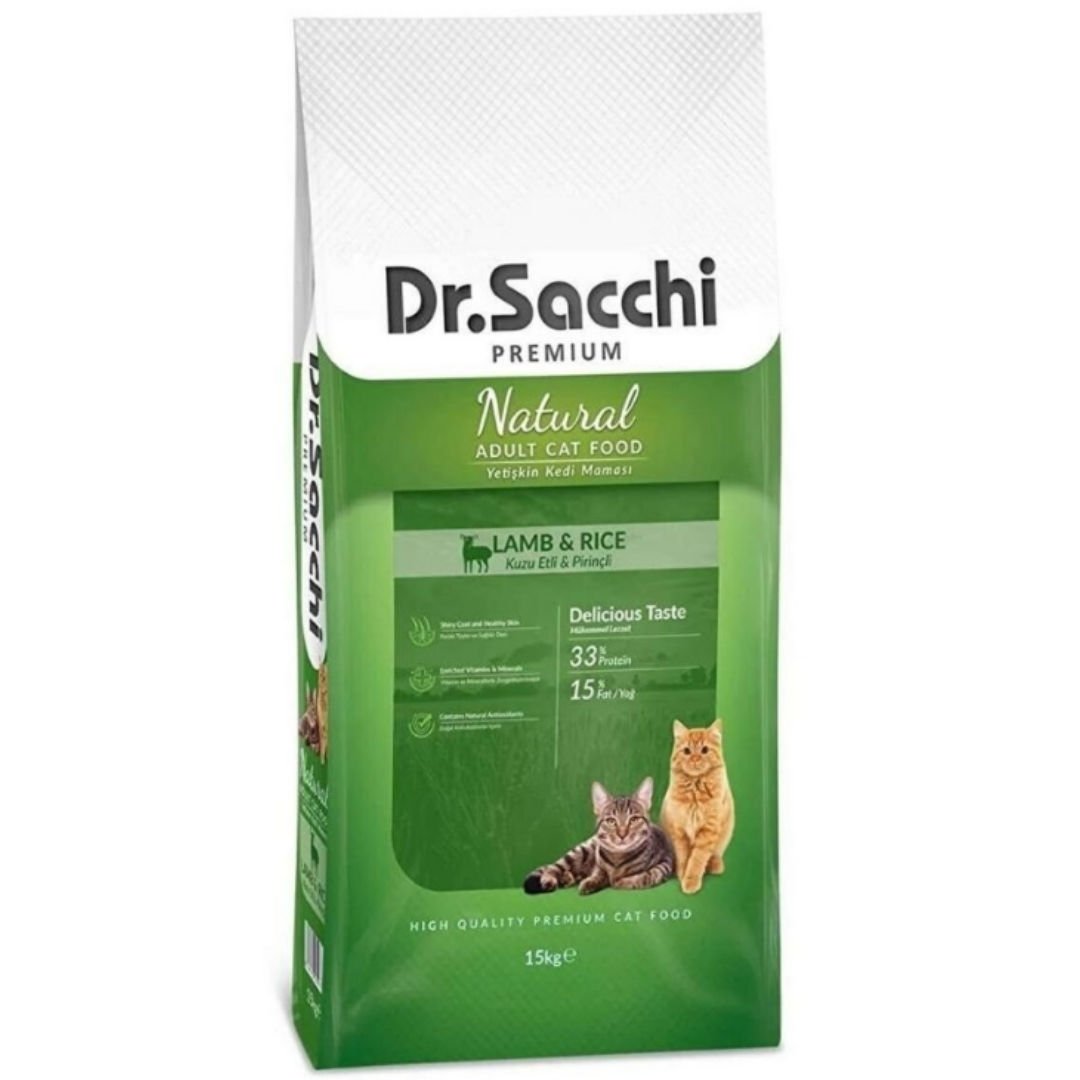 Dr.Sacchi Premium Natural Lamb&Rice Yetişkin Kedi Maması 15 kg