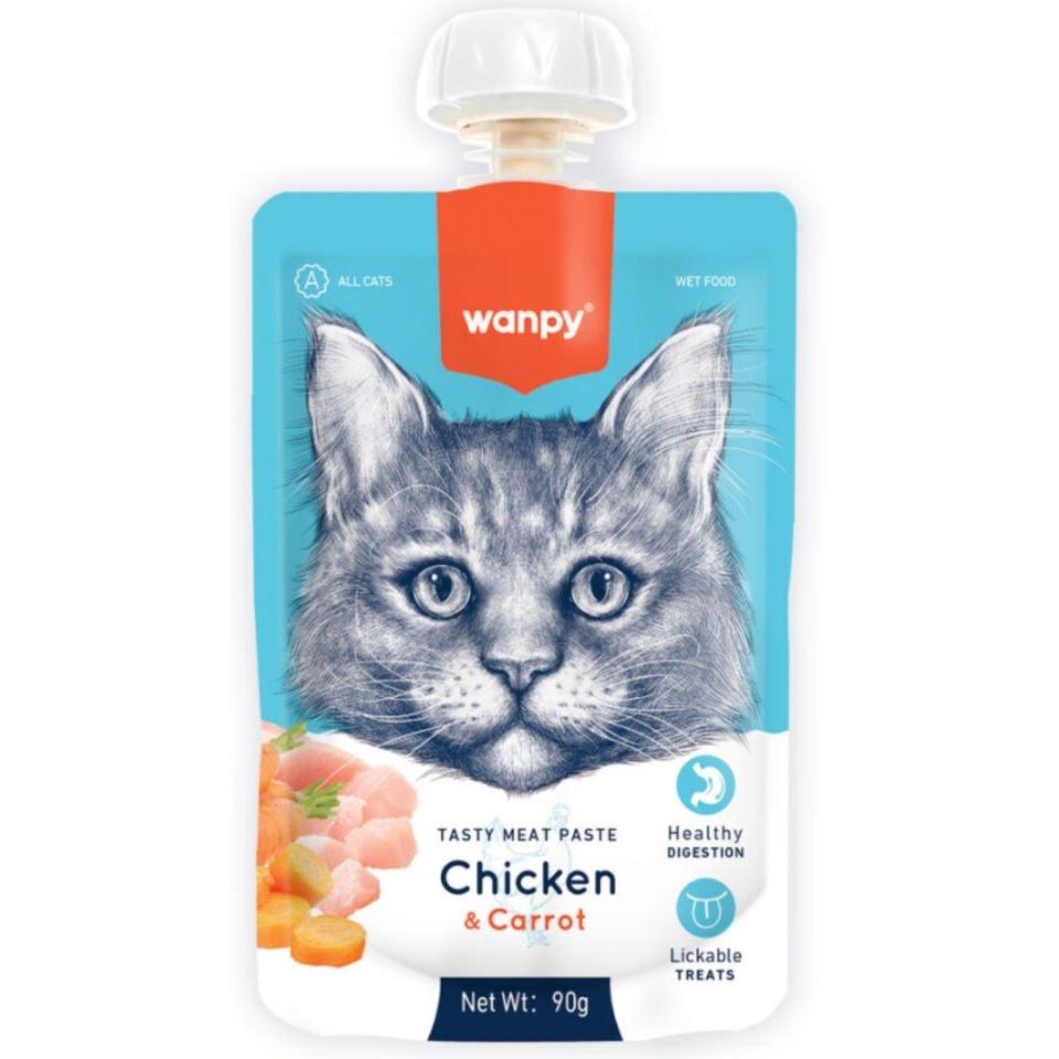 Wanpy Taze Tavuklu&Havuçlu  Kedi Et Ezmesi 90 gr