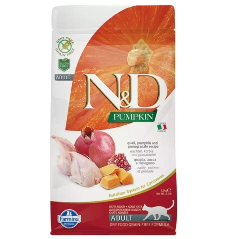 N&D Pumpkin Balkabaklı Bıldırcın Etli Narlı Kedi Maması 1.5kg