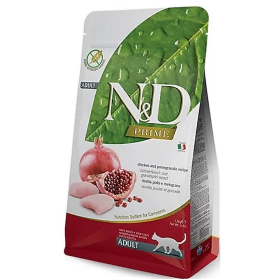 N&D Tahılsız Tavuklu Narlı Yetişkin Kedi Maması 1.5kg