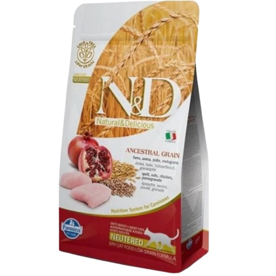 N&D Tavuklu ve Narlı Düşük Tahıllı Kısırlaştırılmış Kedi Maması 1,5 Kg