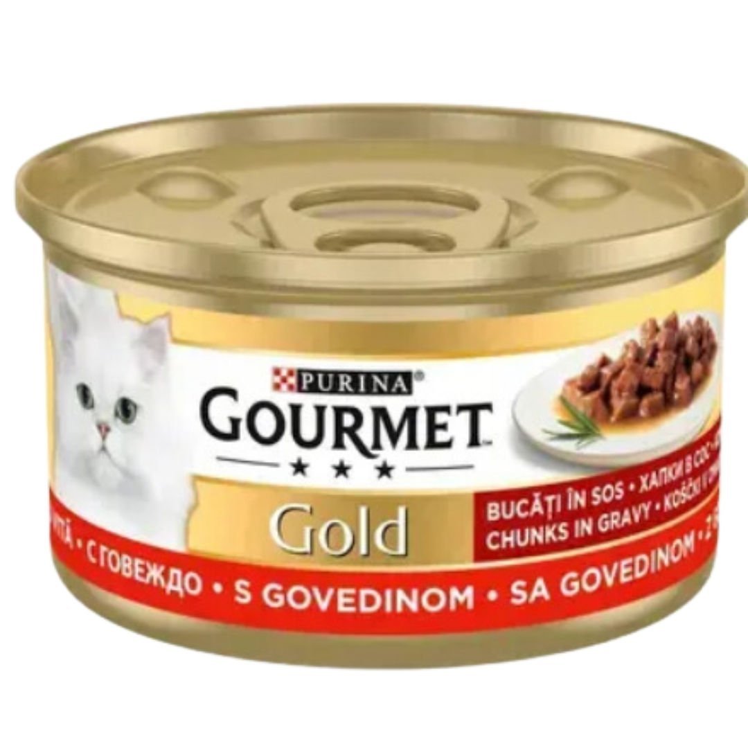 Gourmet Gold Soslu Parça Sığır Etli Kedi Konservesi 85gr