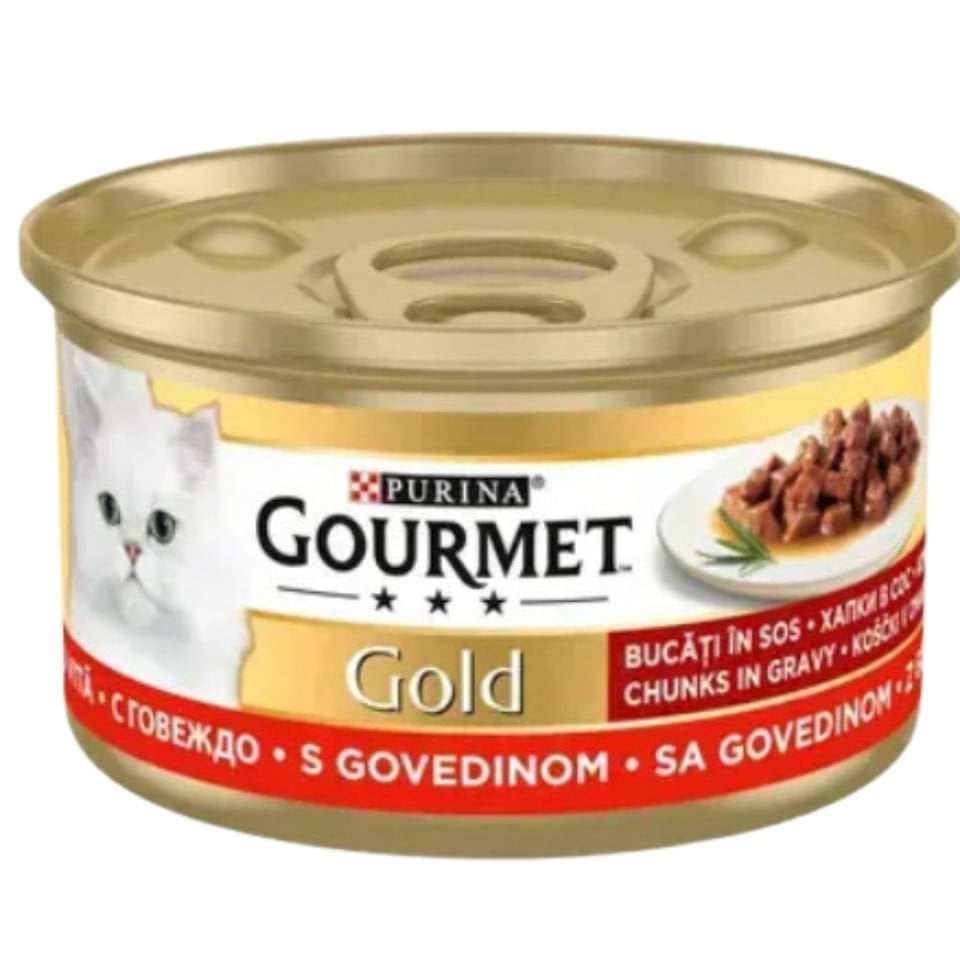 Gourmet Gold Soslu Parça Sığır Etli Kedi Konservesi 85gr