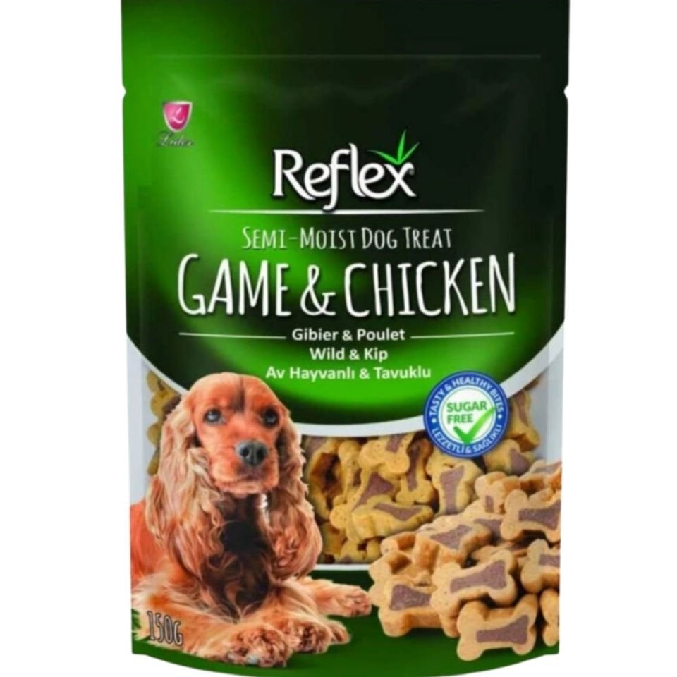 Reflex Av Hayvanlı ve Tavuklu Yarı Yumuşak Köpek Ödül Maması 150gr