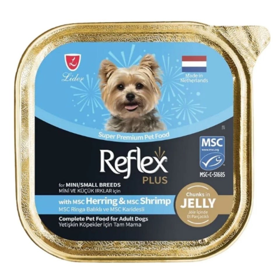 Reflex Plus Ringa Balığı ve Karides Küçük Irk Köpek Yaş Maması 85 Gr