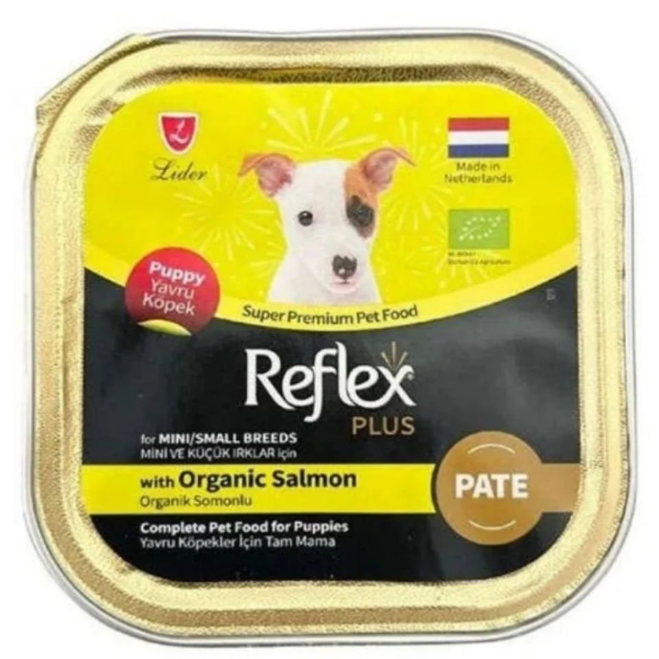 Reflex Plus Puppy Pate Organik Somonlu Küçük Irk Yavru Köpek Yaş Maması 85 Gr