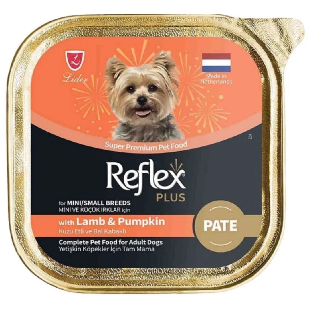 Reflex Plus Pate Kuzu Etli ve Balkabaklı Küçük Irk Köpek Yaş Maması 85 Gr