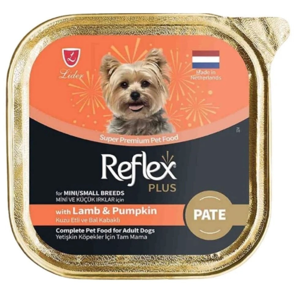 Reflex Plus Pate Kuzu Etli ve Balkabaklı Küçük Irk Köpek Yaş Maması 85 Gr