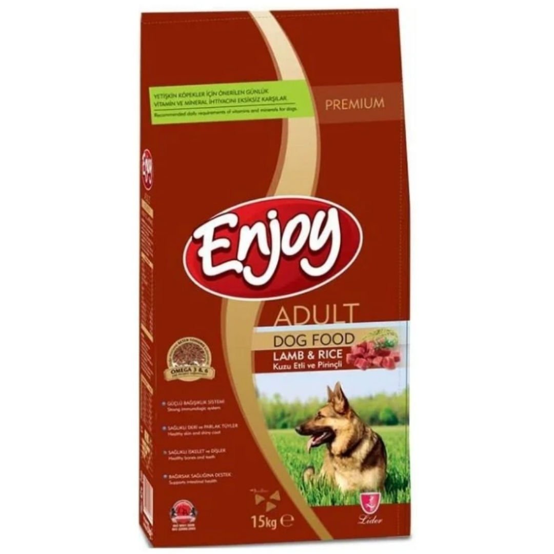 Enjoy Kuzu Etli Pirinçli Yetişkin Köpek Maması 15kg