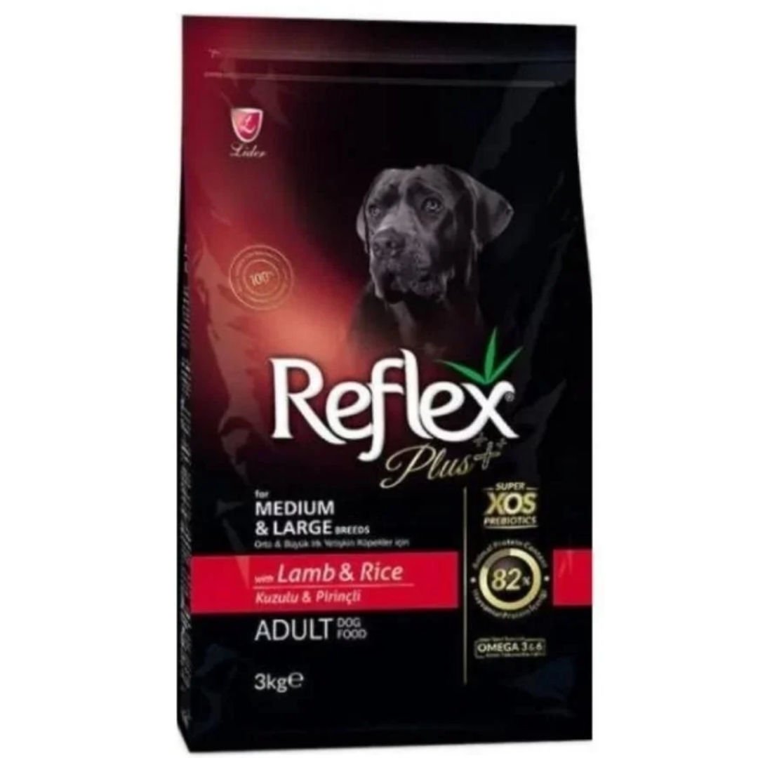 Reflex Plus Orta ve Büyük Irk Kuzu Etli Yetişkin Köpek Maması 3kg