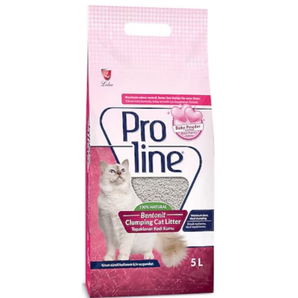 Proline Süper Topaklanan İnce Taneli Parfümlü Bentonit Kedi Kumu 5lt
